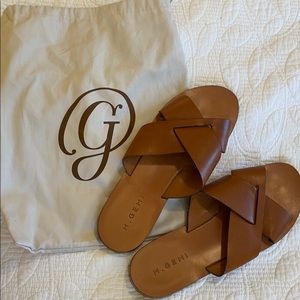 Gemi saddle brown slide sandals
